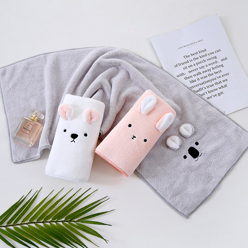 3 PACK (White, Pink, Gray) Adorable Animal-Themed Microfiber Snuggle Wraps Bath Towels for Toddlers & Kids – Fun, Soft, and Lightweight